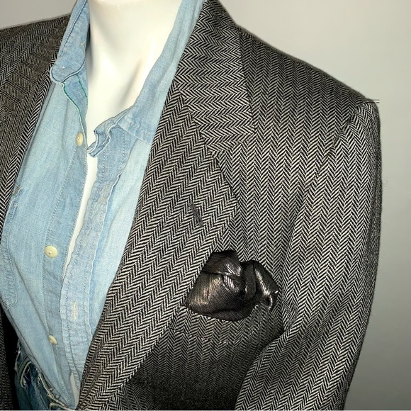 RESERVED :: YSL Saint Laurent Rive Gauche Herringbone Wool Blazer - FLAWS - Picture 14 of 16